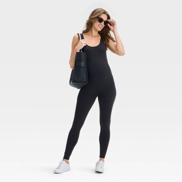 Open Box - Long Unitard Maternity Jumpsuit - Isabel Maternity Black - Picture 3 of 3